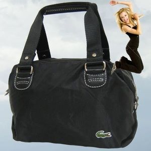 New Vintage LACOSTE N10 Small HANDBAG Bowling Bag Sorbonne 8 Black